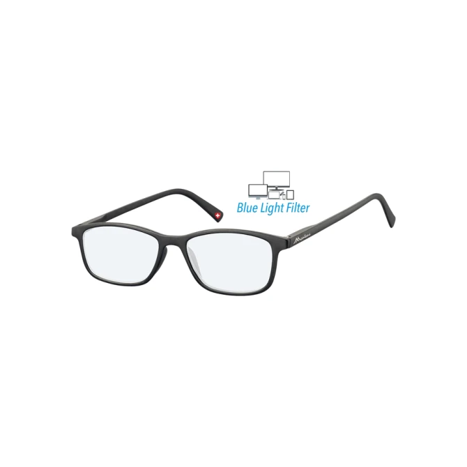 Bril  Montana +0.00 dpt blue light filter zwart