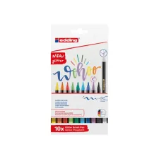 Brushpen edding 1340 glitter assorti set à 10 stuks Brushpen edding 1340 glitter assorti set à 10 stuks