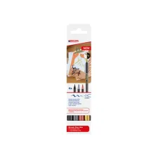 Brushpen edding 1340 letteringset assorti set à 4 stuks Brushpen edding 1340 letteringset assorti set à 4 stuks