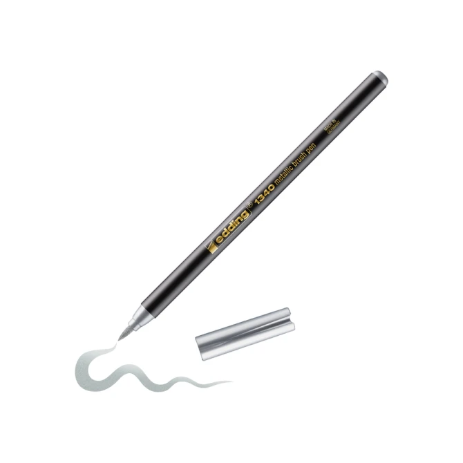 Brushpen edding 1340 metallic zilver