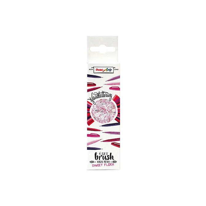 Brushpen Pentel Sign SES15C Sweet Flora assorti doos à 6 stuks