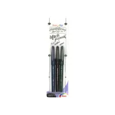 Brushpen Pentel XSESP15 zwart blister à 3 stuks Brushpen Pentel XSESP15 zwart blister à 3 stuks