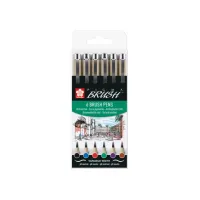 Brushpen Sakura Pigma Brush set à 6 stuks zwart