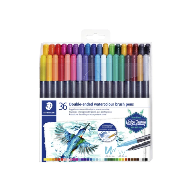 Brushpen Staedtler 3001 Marsgraphic duo 0.5-6mm blister à 36st ass