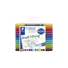 Brushpen Staedtler 3004 lettering duo 0.5-6mm  blister à 12st ass