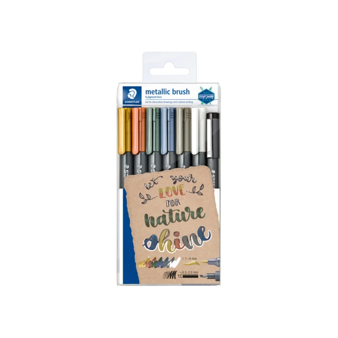 Brushpen Staedtler metallic etui à 7 kleuren