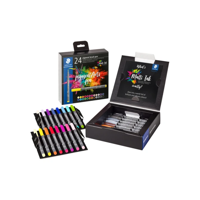 Brushpen Staedtler PigmentArts set à 24 kleuren