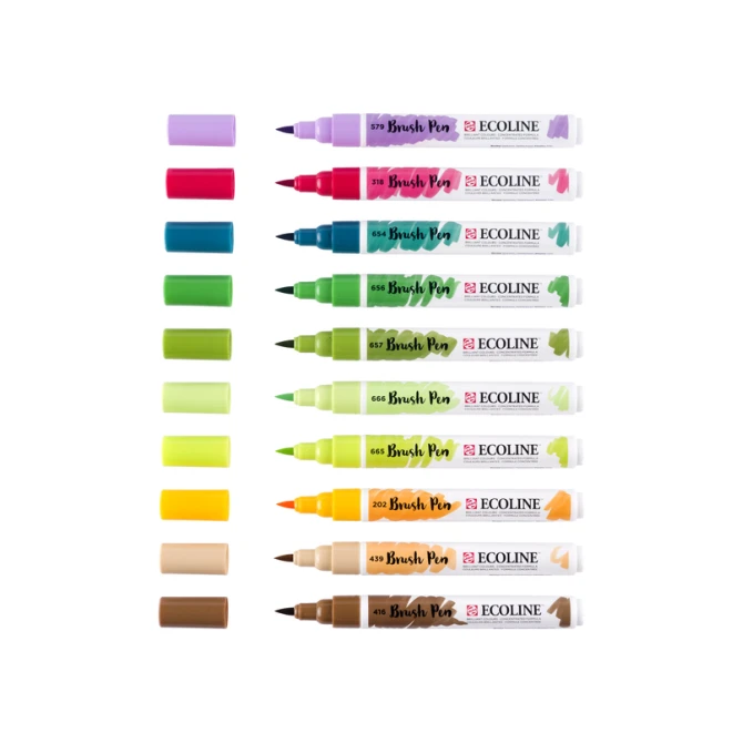 Brushpen Talens Ecoline set à 10 stuks botanisch