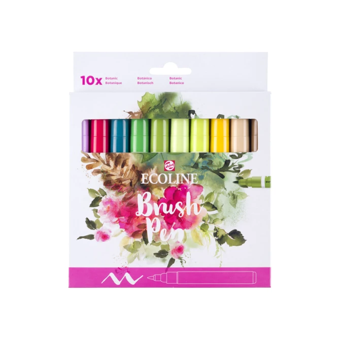 Brushpen Talens Ecoline set à 10 stuks botanisch