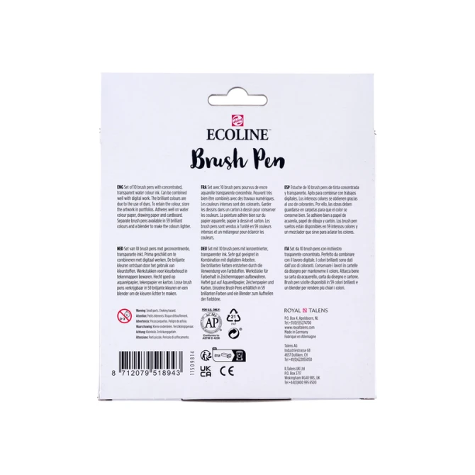 Brushpen Talens Ecoline set à 10 stuks botanisch