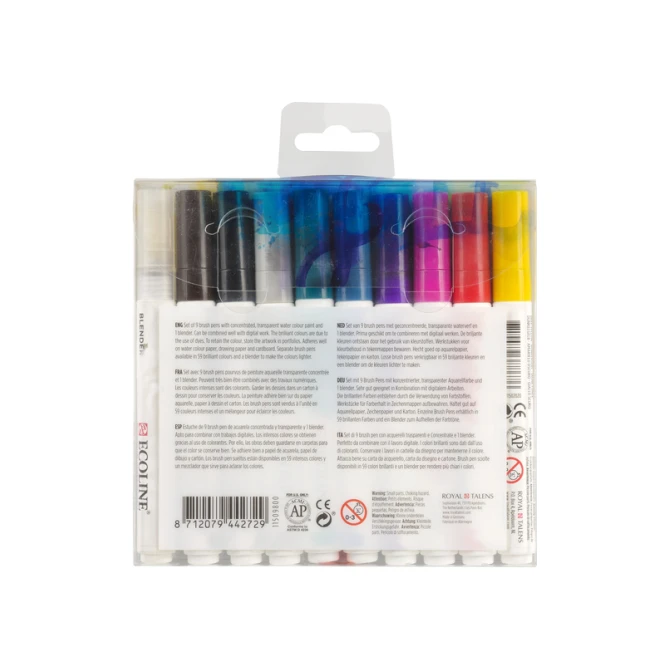 Brushpen Talens Ecoline set à 10 stuks handlettering