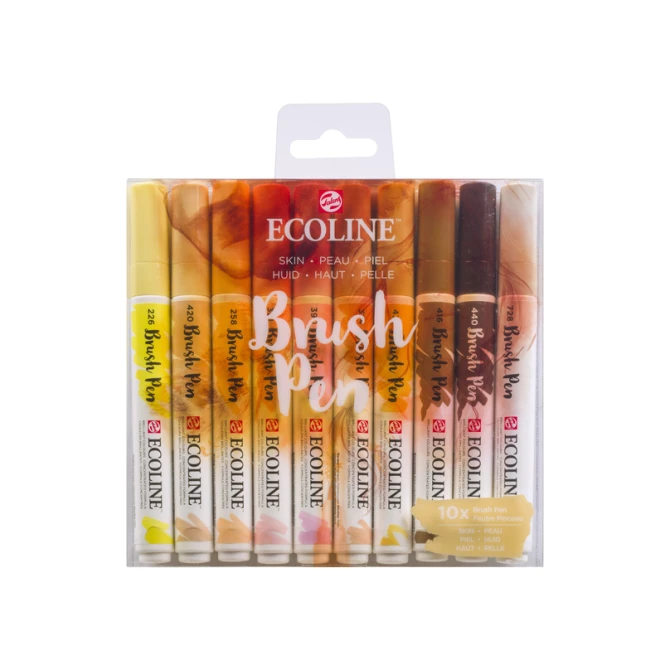 Brushpen Talens Ecoline set à 10 stuks huid