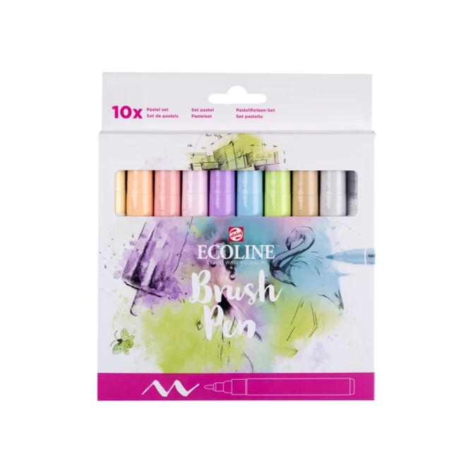 Brushpen Talens Ecoline set à 10 stuks pastel