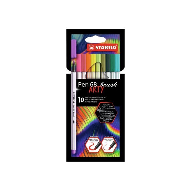 Brushstift STABILO Pen 568/10 Arty assorti set à 10 stuks
