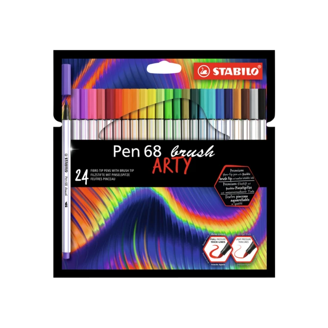 Brushstift STABILO Pen 568/24 Arty assorti set à 24 stuks