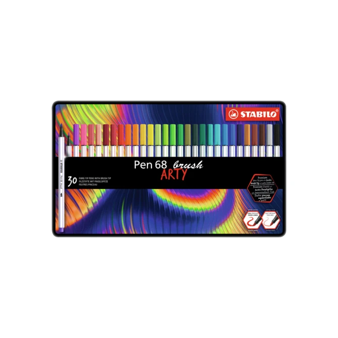 Brushstift STABILO Pen 568/30 Arty assorti blik à 30 stuks
