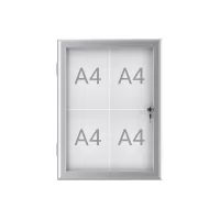 Buiten- binnenvitrine wand MAULexcite whiteboard 4xA4 met slot