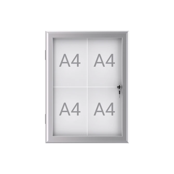Buiten- binnenvitrine wand MAULexcite whiteboard 4xA4 met slot