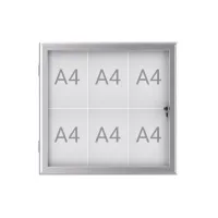 Buiten- binnenvitrine wand MAULexcite whiteboard 6xA4 met slot