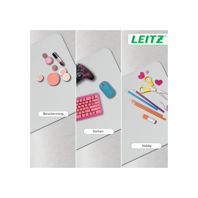 Bureau-onderlegger Leitz 80x40cm oprolbaar grijs