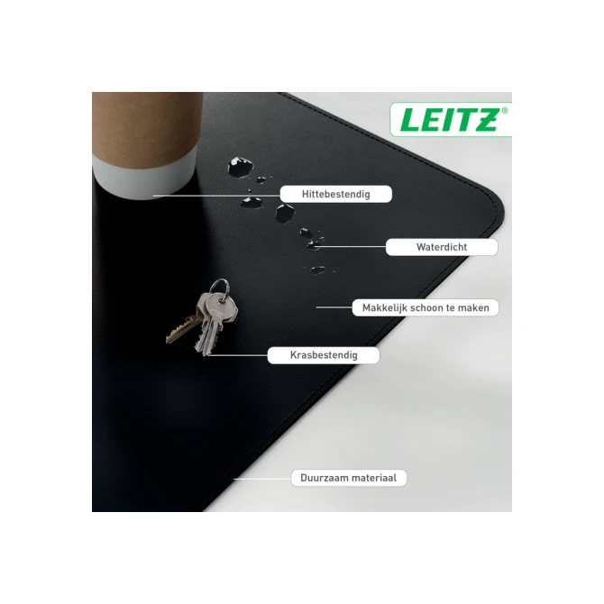 Bureau-onderlegger Leitz 80x40cm oprolbaar zwart