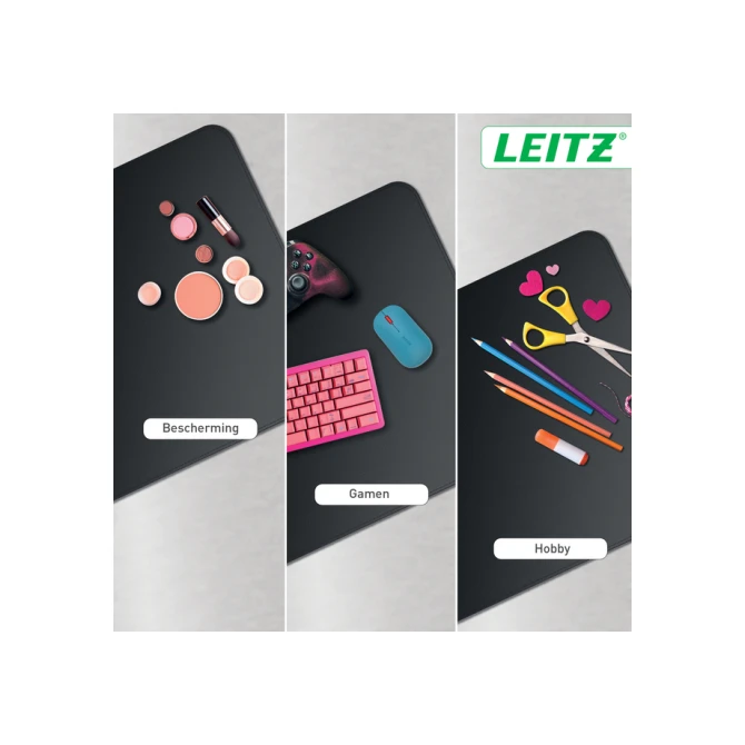 Bureau-onderlegger Leitz 80x40cm oprolbaar zwart