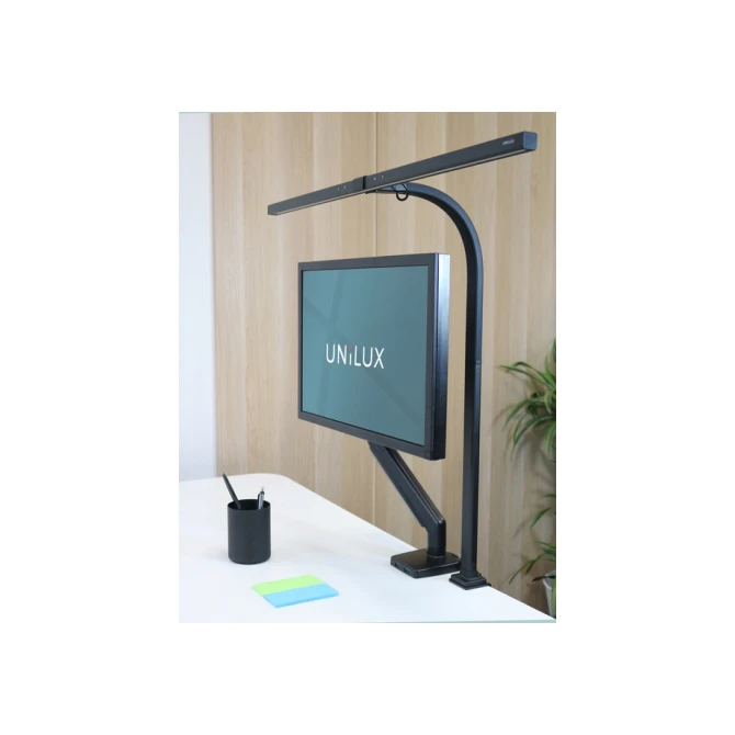 Bureaulamp Unilux Strata led tafelklem zwart