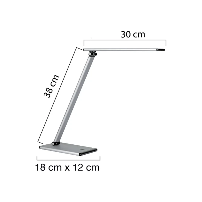 Bureaulamp Unilux Terra led aluminium grijs