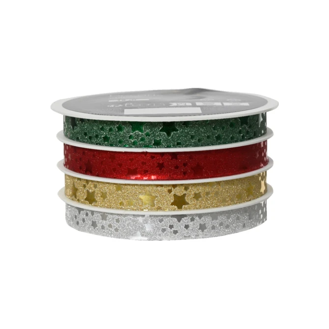 Cadeaulint Decoris rol met 4 kleuren assorti