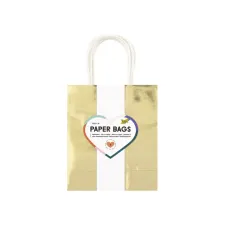 Cadeautas Folia goud kraft 18x21x8cm 7 stuks
