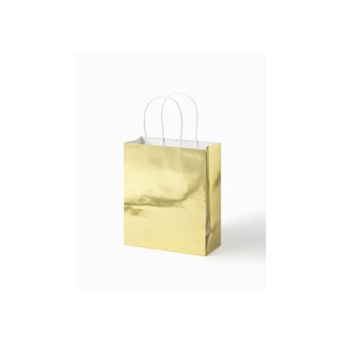 Cadeautas Folia goud kraft 18x21x8cm 7 stuks