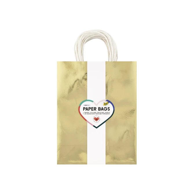 Cadeautas Folia goud kraft 24x31x12cm 20 stuks
