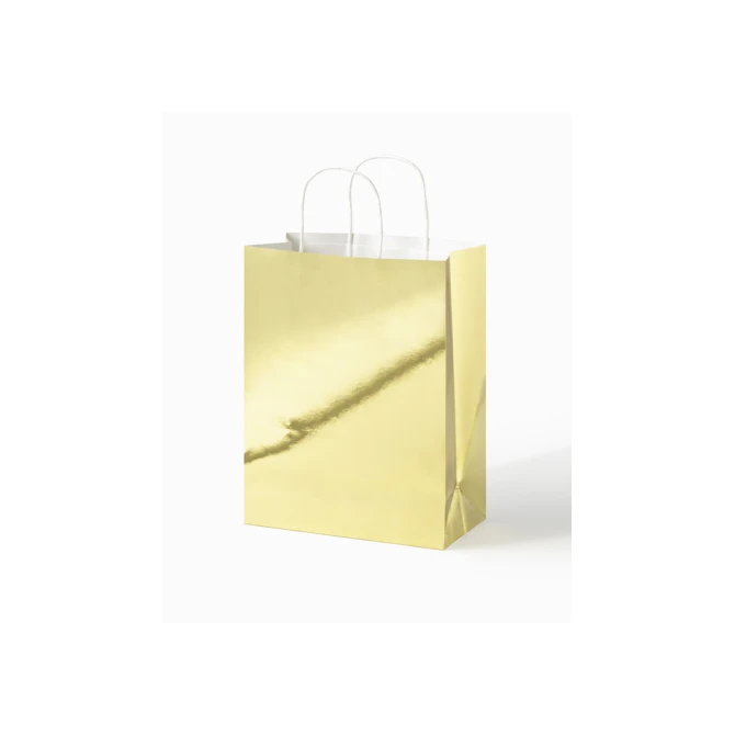Cadeautas Folia goud kraft 24x31x12cm 20 stuks