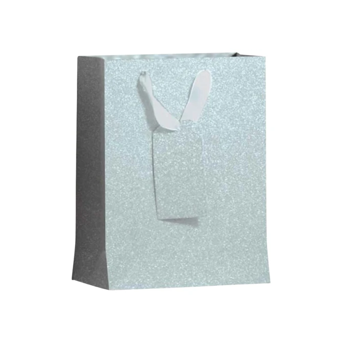 Cadeautas IG Group Zilver glitter 175x98x229mm
