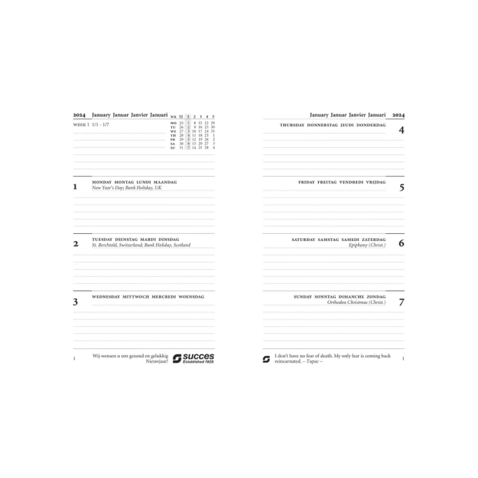 Calendarium 2027 Succes Junior 7dagen/2pagina's
