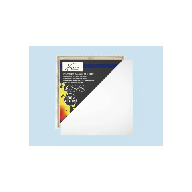 Canvas Nassau fine art 20x20cm 100% katoen 2 stuks