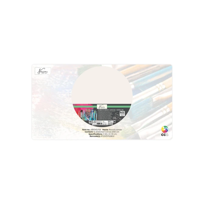 Canvas Nassau fine art rond 30cm 100% katoen