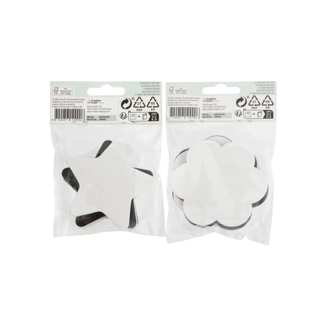 Canvas Nassau fine art ster en bloem 7,5cm magnetisch 4 stuks