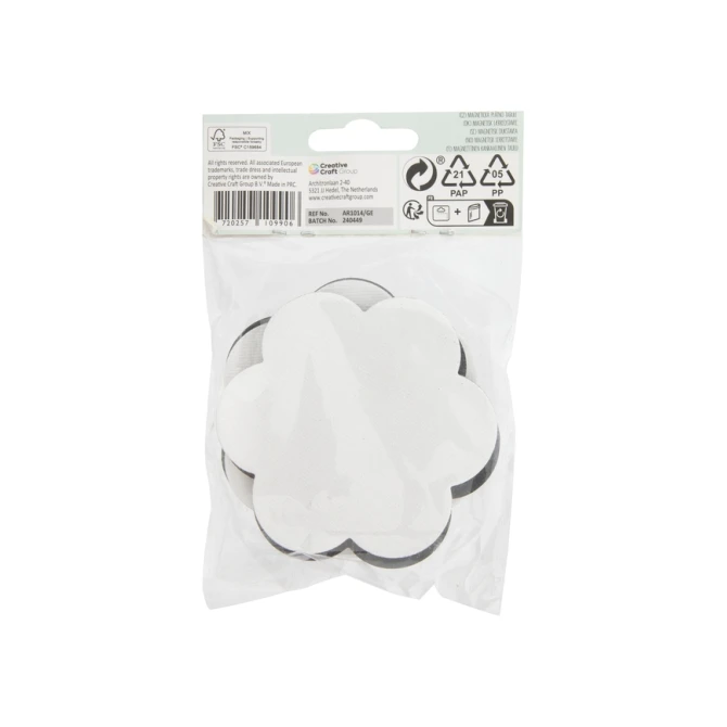 Canvas Nassau fine art ster en bloem 7,5cm magnetisch 4 stuks