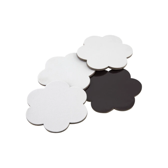 Canvas Nassau fine art ster en bloem 7,5cm magnetisch 4 stuks
