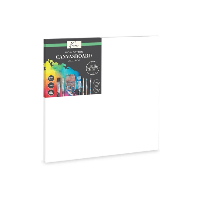 Canvasboard Nassau fine art 25x25cm 100% katoen 3 stuks