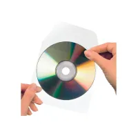 Cd/dvd hoes Djois 127x127mm met klep transparant 25 stuks