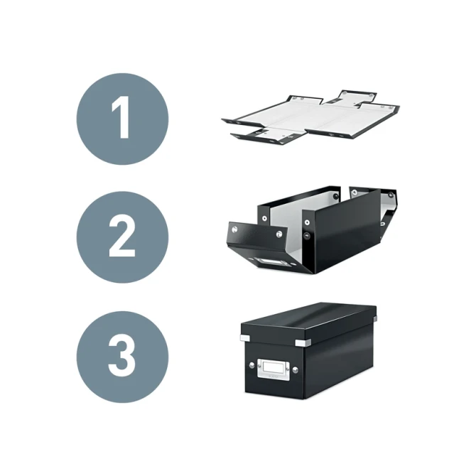 CD-opbergdoos Leitz Click & Store WOW  gerecycled karton 143x136x352mm zwart
