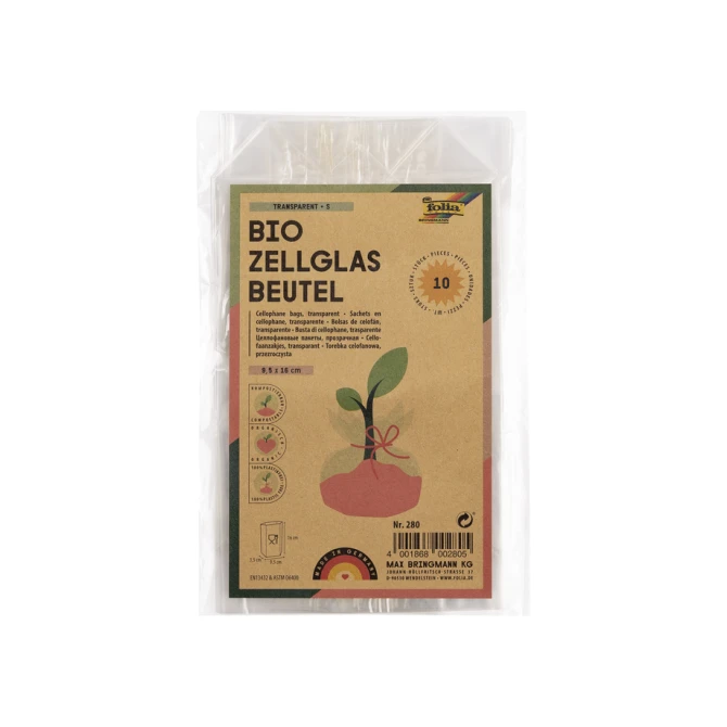 Cellofaanzak Folia 95x160mm 10 stuks transparant