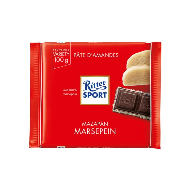 Chocolade Ritter Sport puur-marsepein 100gr