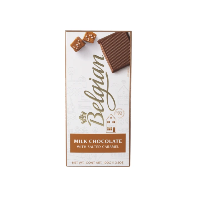 Chocolade The Belgian melk karamel zout reep 100 gram