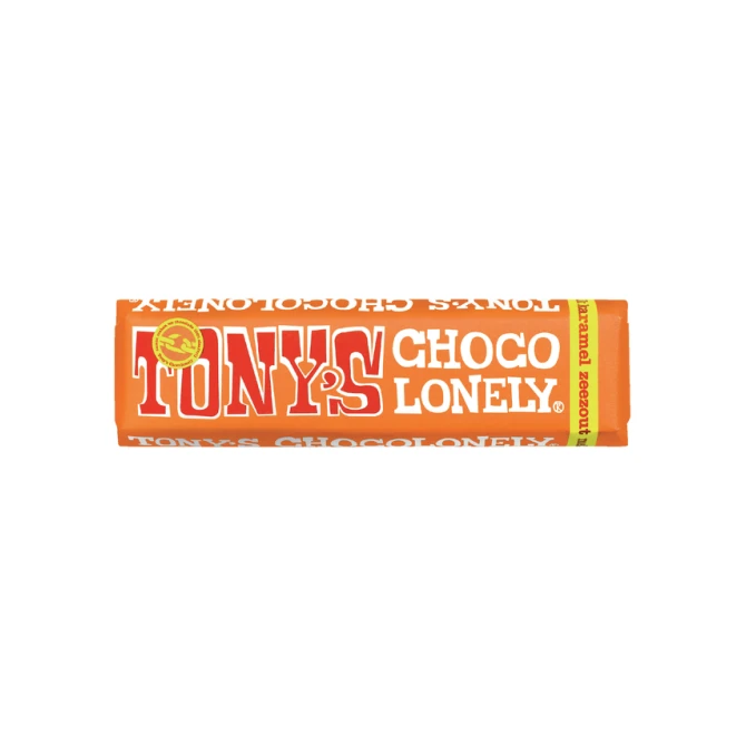 Chocolade Tony's Chocolonely karamel zeezout reep 47gr