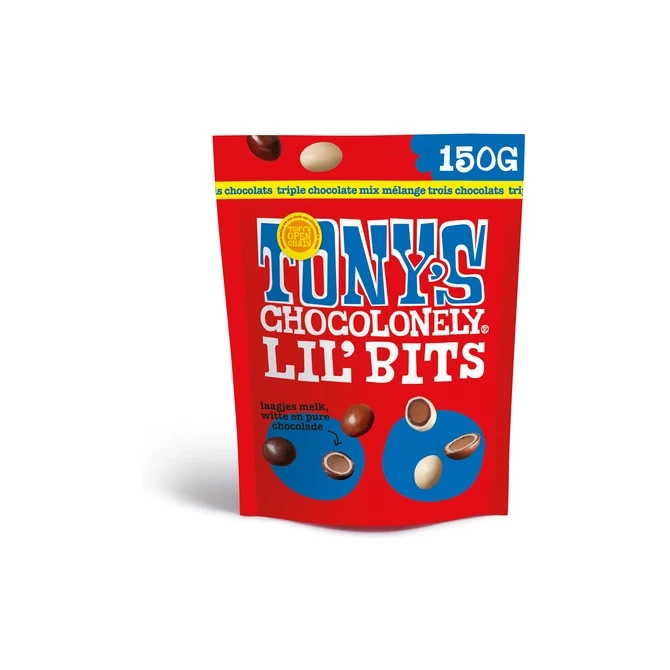 Chocolade Tony's Chocolonely Lil' Bits triple chocolate 150 gram