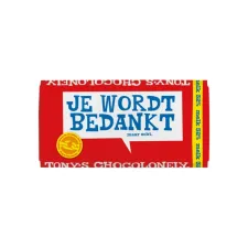 Chocolade Tony's Chocolonely melk bedankt reep 180gr