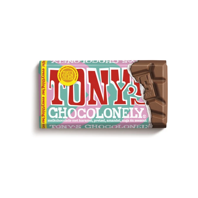 Chocolade Tony's Chocolonely melk everything reep 90 gram